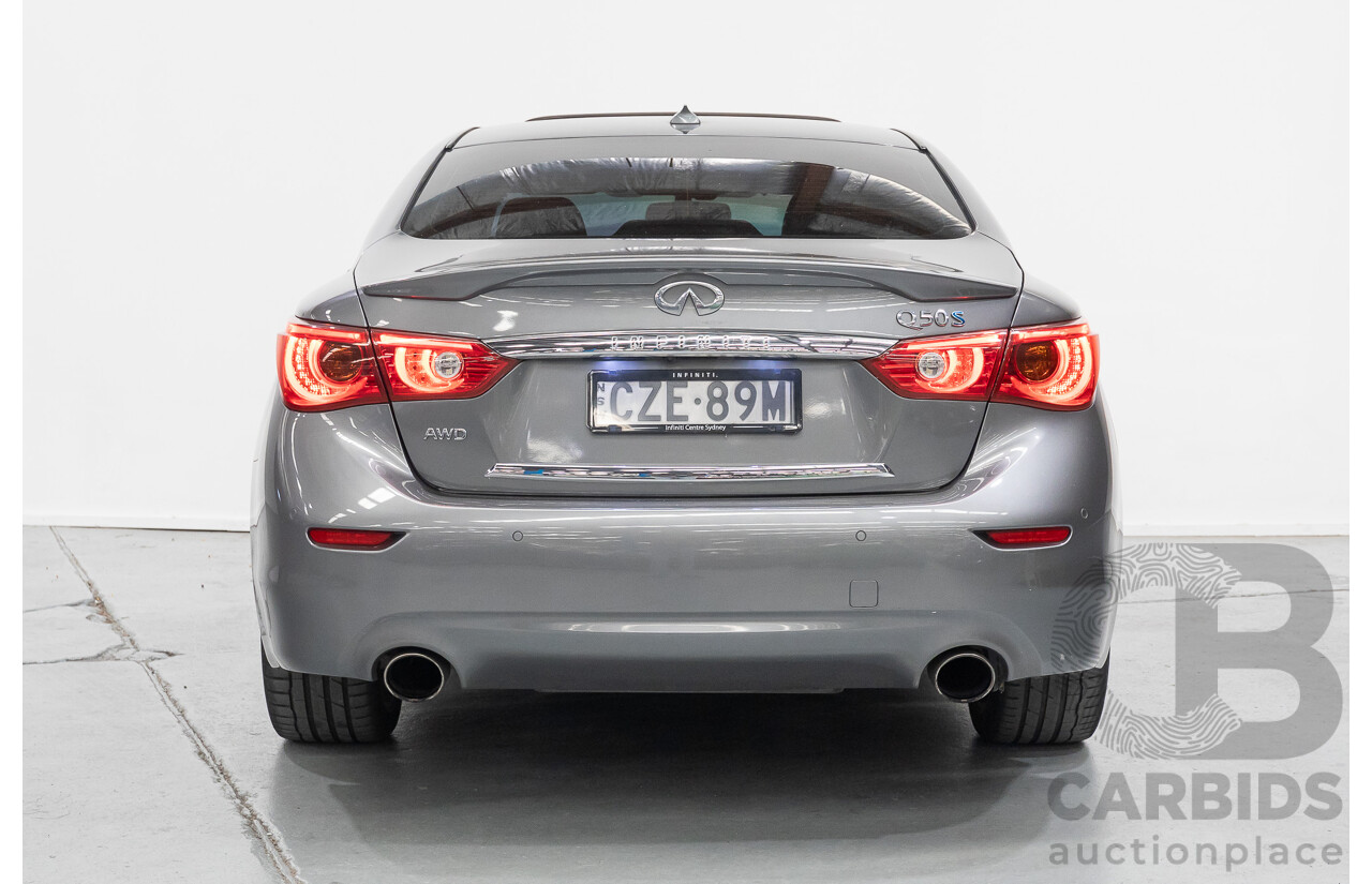 4/2015 Infiniti Q50 Hybrid S Premium (AWD) V37 4d Sedan Shadow Grey Metallic V6 3.5L