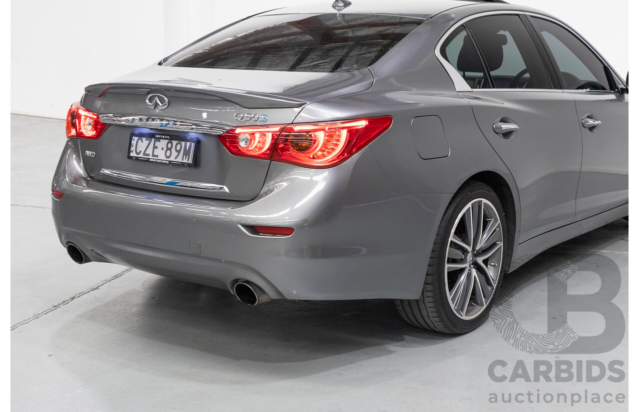 4/2015 Infiniti Q50 Hybrid S Premium (AWD) V37 4d Sedan Shadow Grey Metallic V6 3.5L