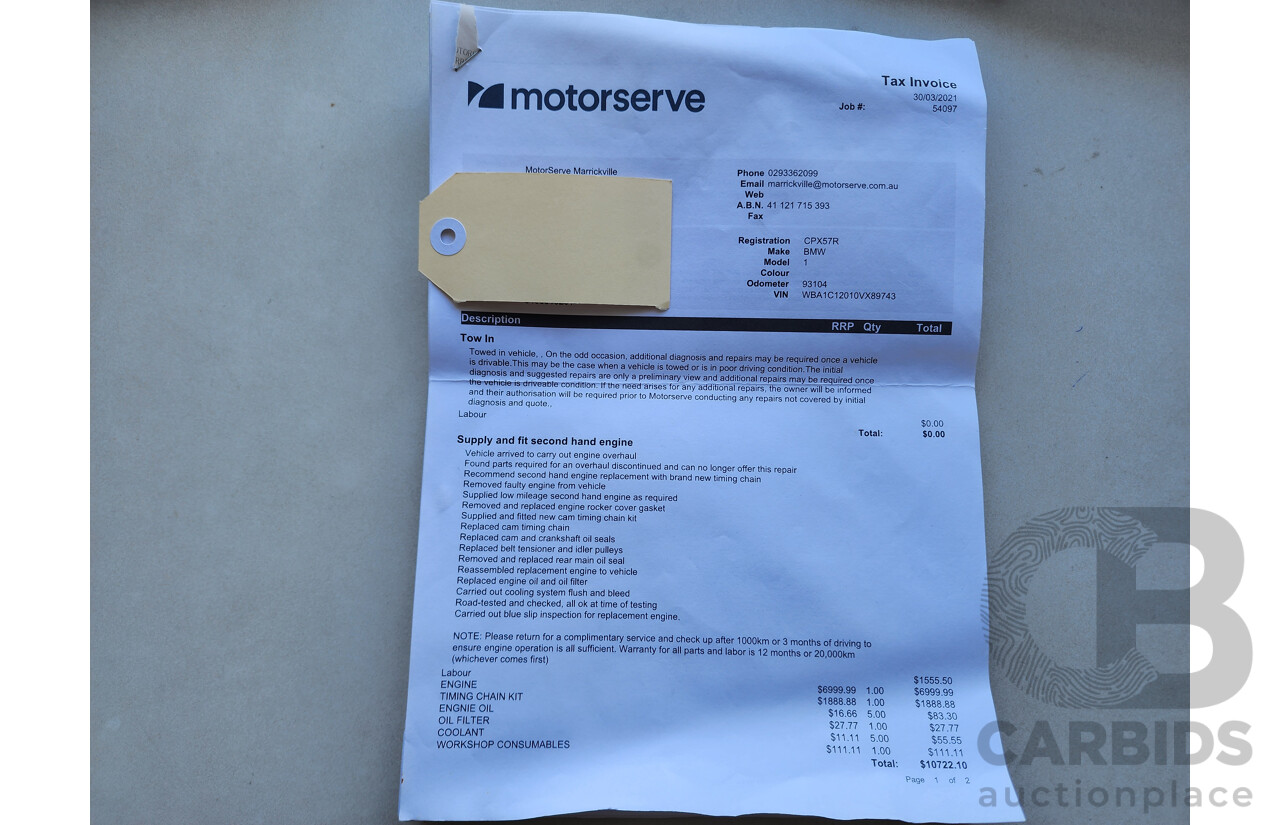 10/2013 Bmw 1 18d F20 MSport MY13 5d Hatchback Black 2.0L