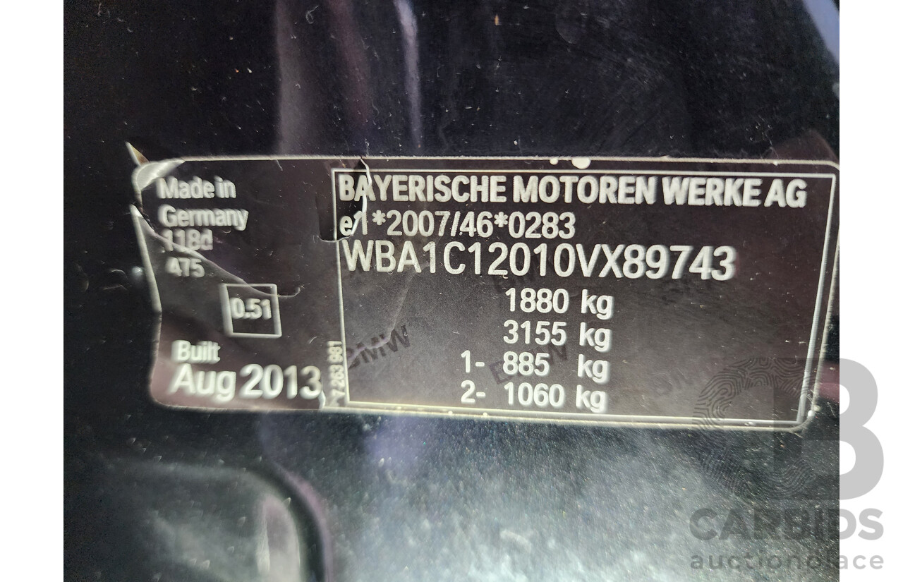 10/2013 Bmw 1 18d F20 MSport MY13 5d Hatchback Black 2.0L