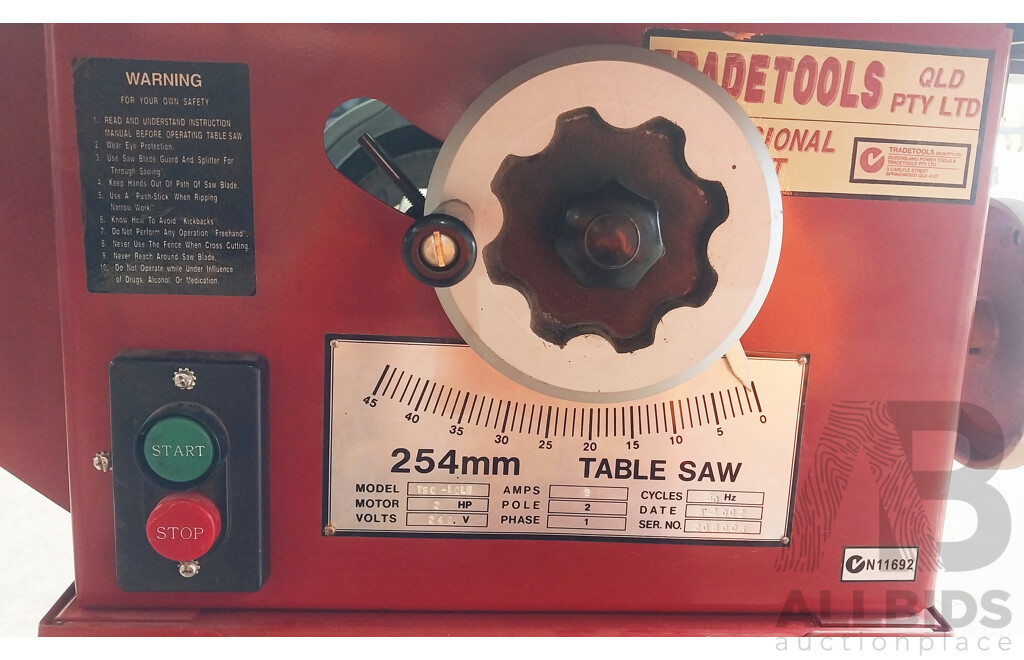 Trade Tools 254mm Table Saw