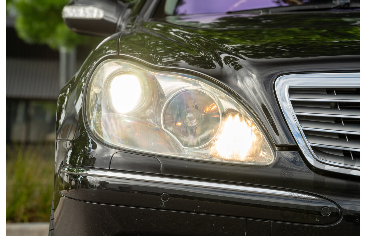 4/2003 Mercedes Benz S600L W220 4d Sedan Obsidian Black Metallic Twin Turbo V12 5.5L