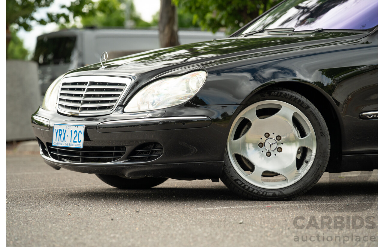 4/2003 Mercedes Benz S600L W220 4d Sedan Obsidian Black Metallic Twin Turbo V12 5.5L