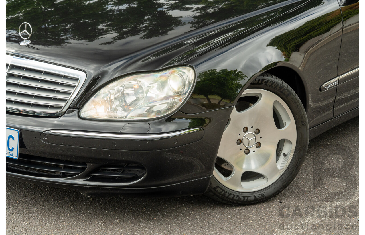 4/2003 Mercedes Benz S600L W220 4d Sedan Obsidian Black Metallic Twin Turbo V12 5.5L