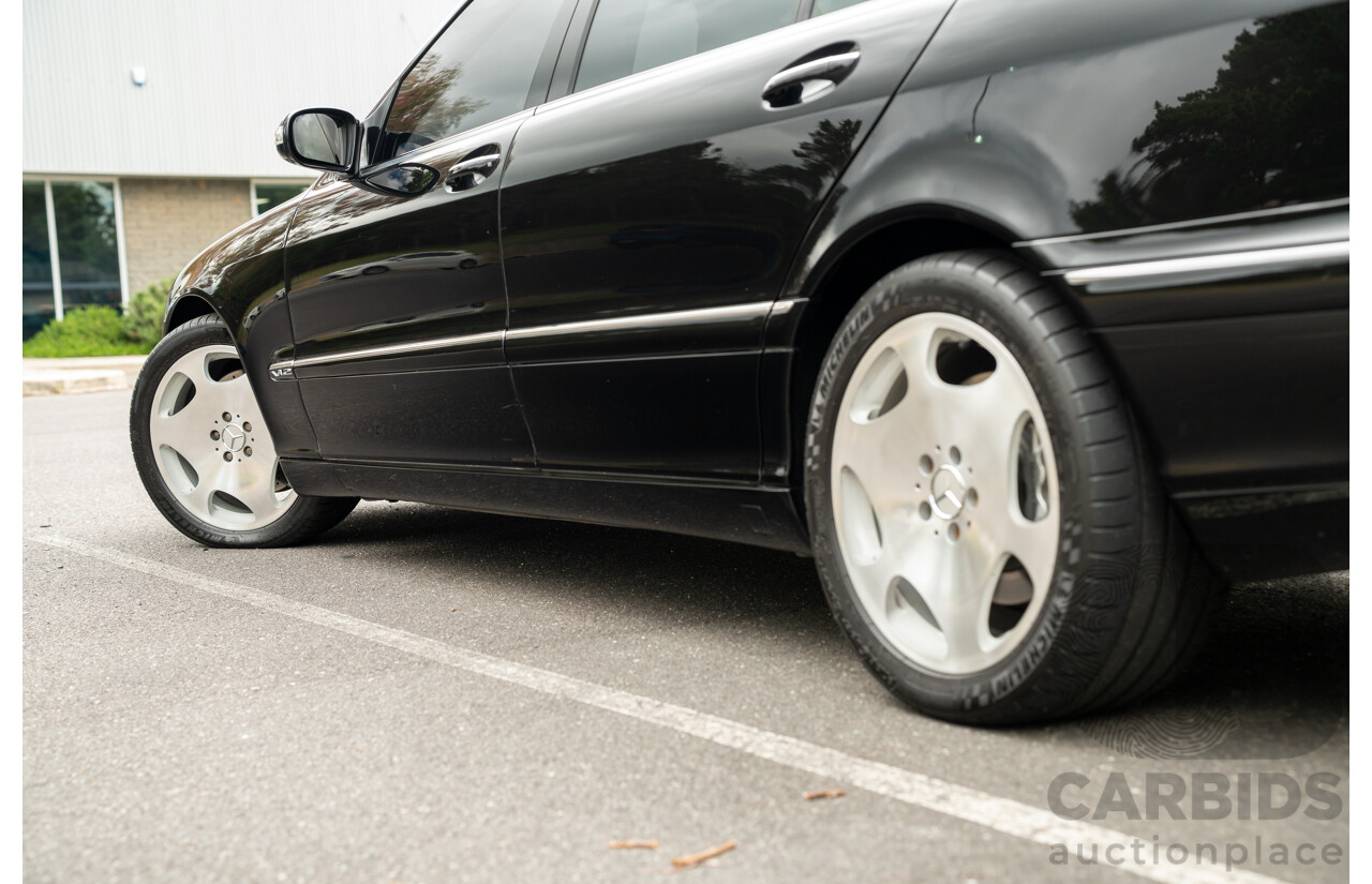 4/2003 Mercedes Benz S600L W220 4d Sedan Obsidian Black Metallic Twin Turbo V12 5.5L