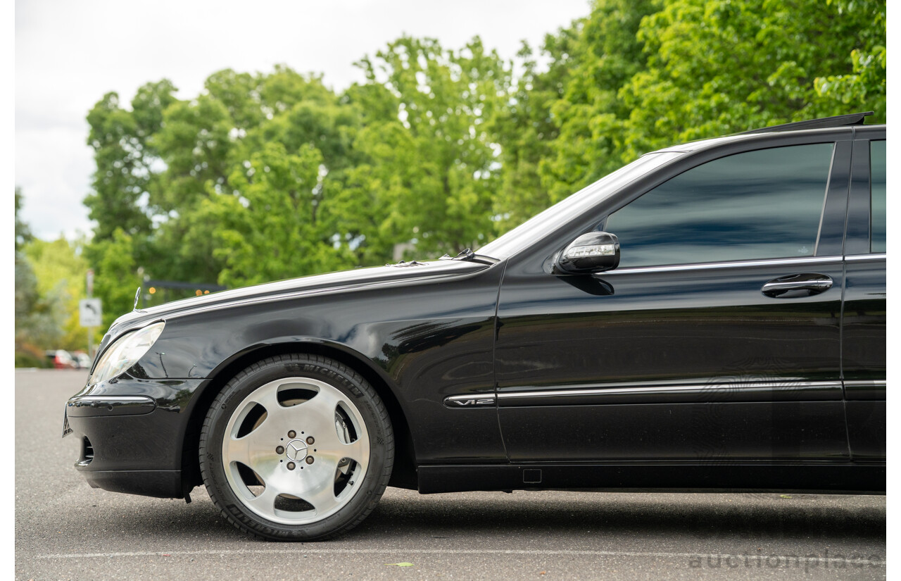 4/2003 Mercedes Benz S600L W220 4d Sedan Obsidian Black Metallic Twin Turbo V12 5.5L