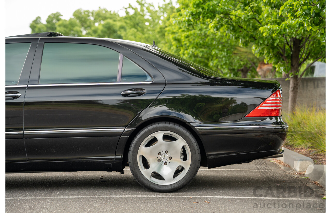 4/2003 Mercedes Benz S600L W220 4d Sedan Obsidian Black Metallic Twin Turbo V12 5.5L