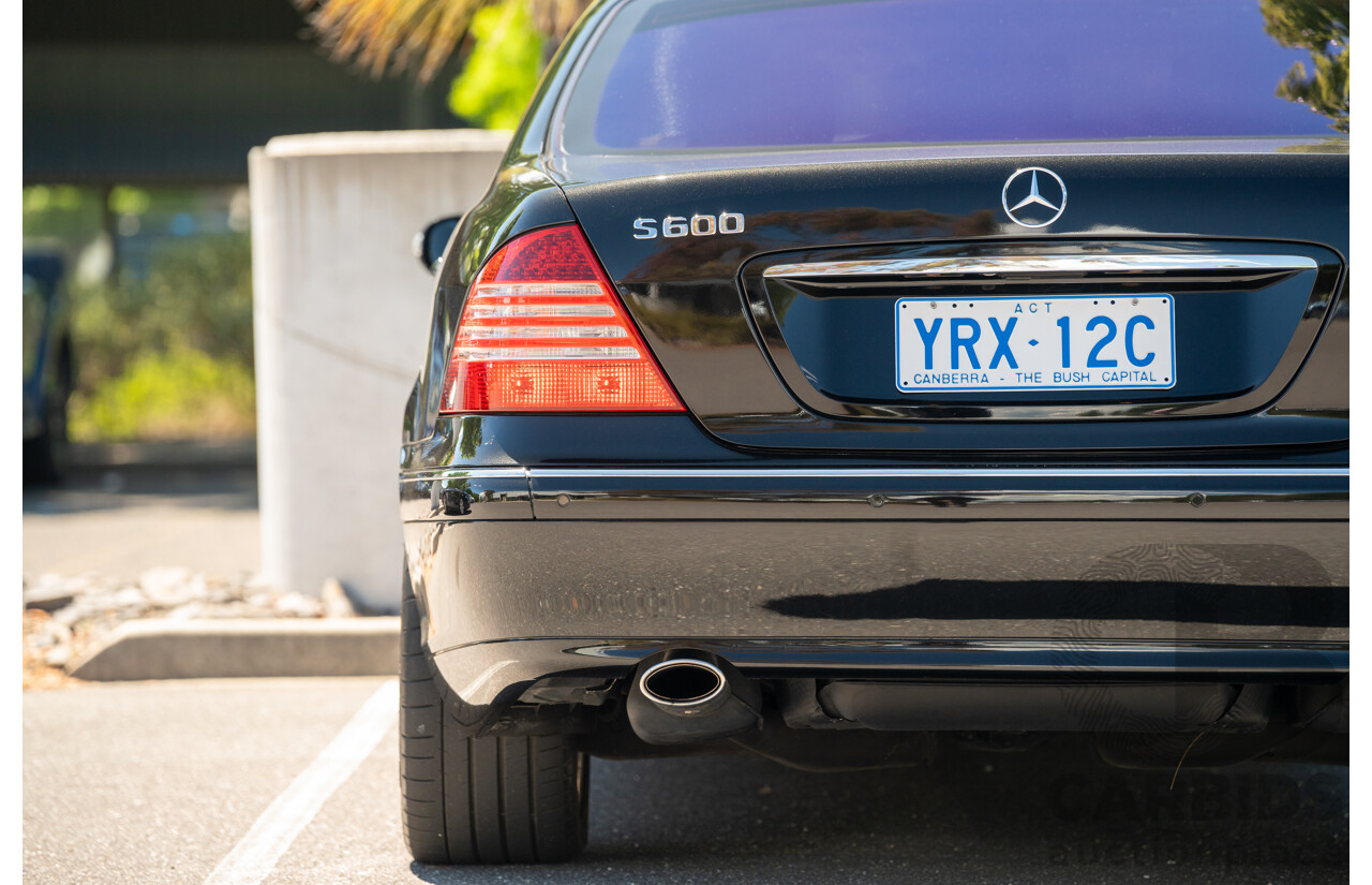 4/2003 Mercedes Benz S600L W220 4d Sedan Obsidian Black Metallic Twin Turbo V12 5.5L