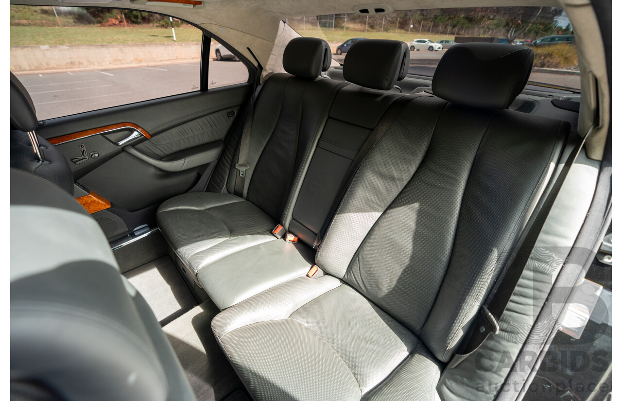 4/2003 Mercedes Benz S600L W220 4d Sedan Obsidian Black Metallic Twin Turbo V12 5.5L