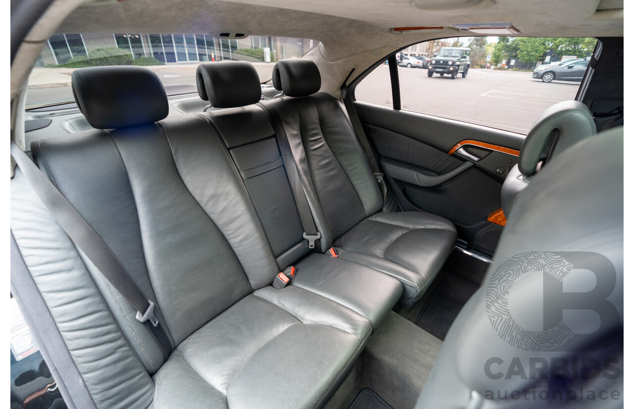 4/2003 Mercedes Benz S600L W220 4d Sedan Obsidian Black Metallic Twin Turbo V12 5.5L