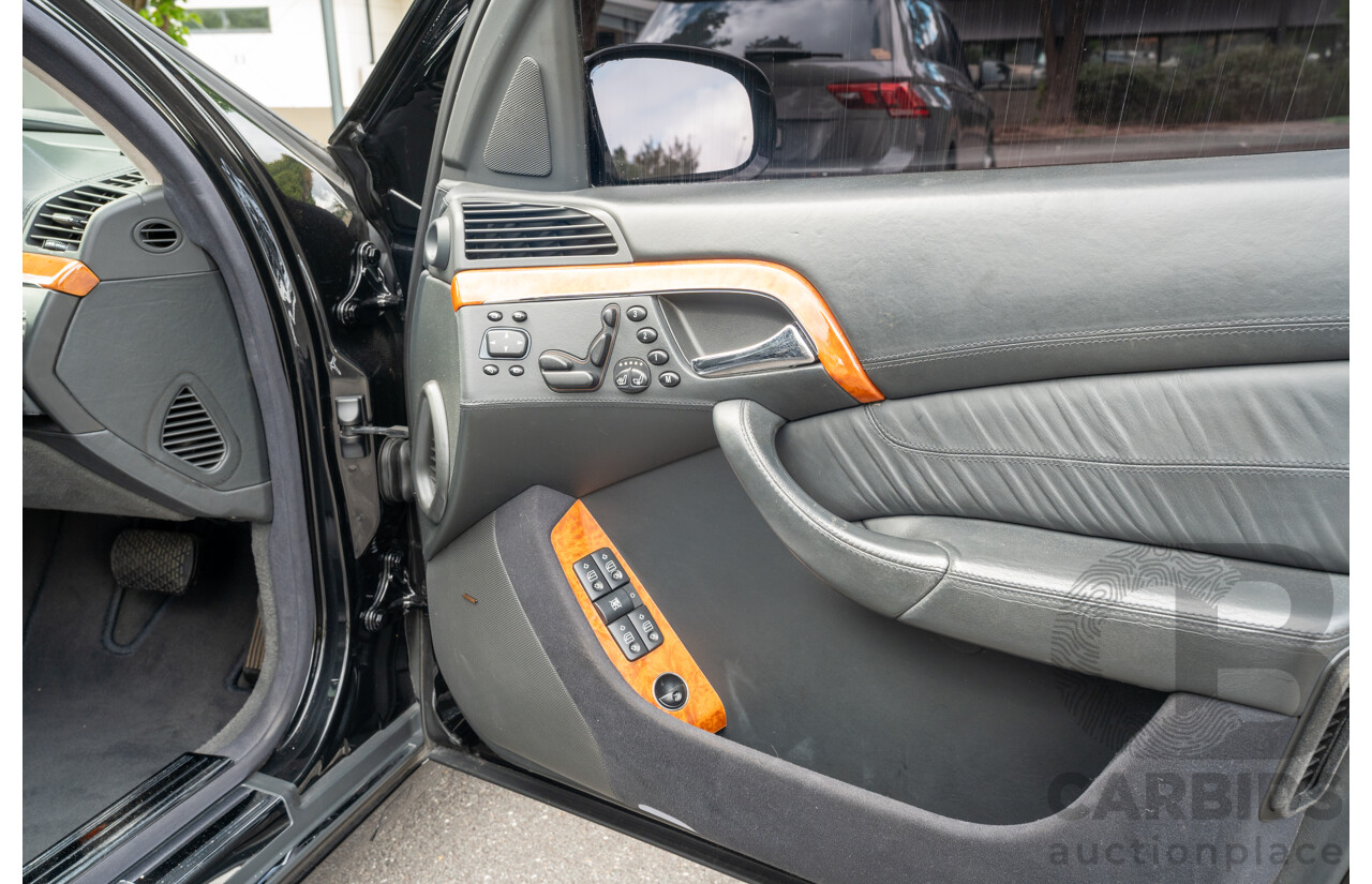 4/2003 Mercedes Benz S600L W220 4d Sedan Obsidian Black Metallic Twin Turbo V12 5.5L