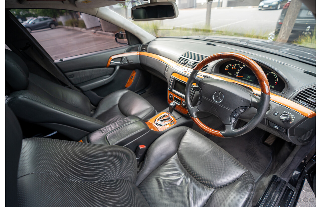 4/2003 Mercedes Benz S600L W220 4d Sedan Obsidian Black Metallic Twin Turbo V12 5.5L