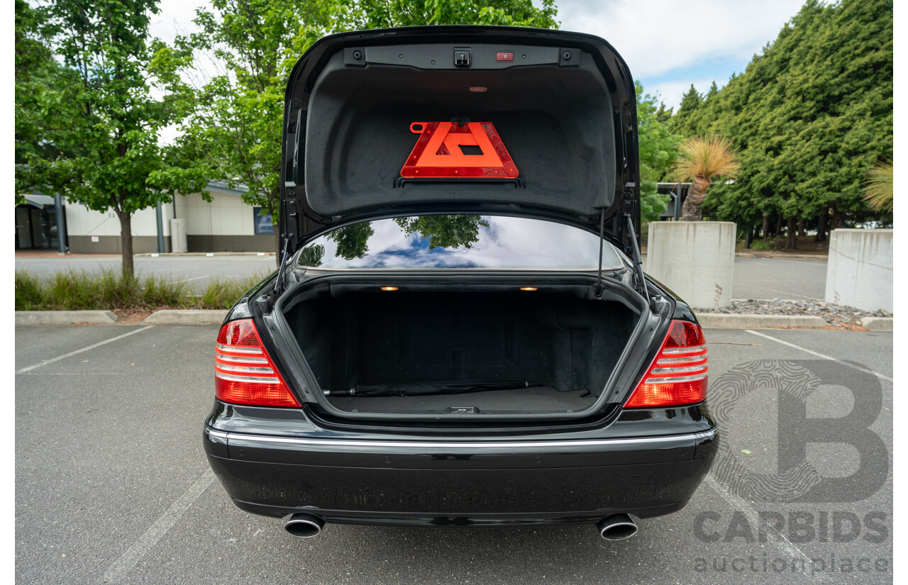 4/2003 Mercedes Benz S600L W220 4d Sedan Obsidian Black Metallic Twin Turbo V12 5.5L