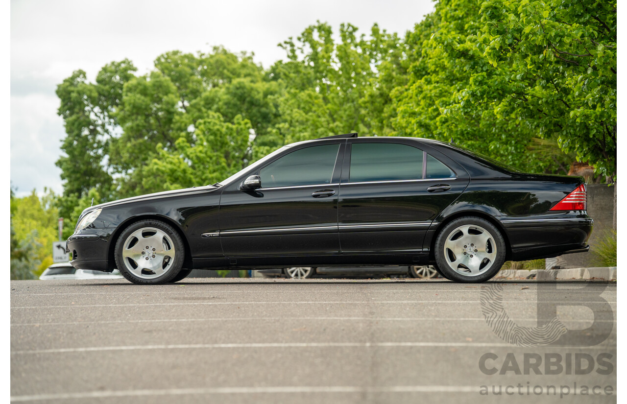 4/2003 Mercedes Benz S600L W220 4d Sedan Obsidian Black Metallic Twin Turbo V12 5.5L