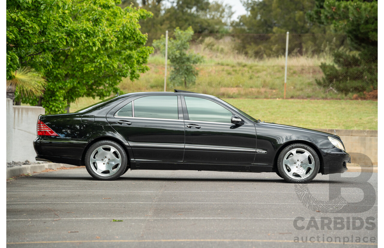 4/2003 Mercedes Benz S600L W220 4d Sedan Obsidian Black Metallic Twin Turbo V12 5.5L