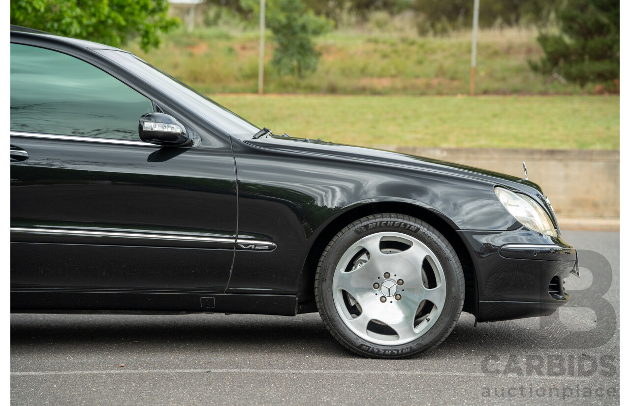 4/2003 Mercedes Benz S600L W220 4d Sedan Obsidian Black Metallic Twin Turbo V12 5.5L