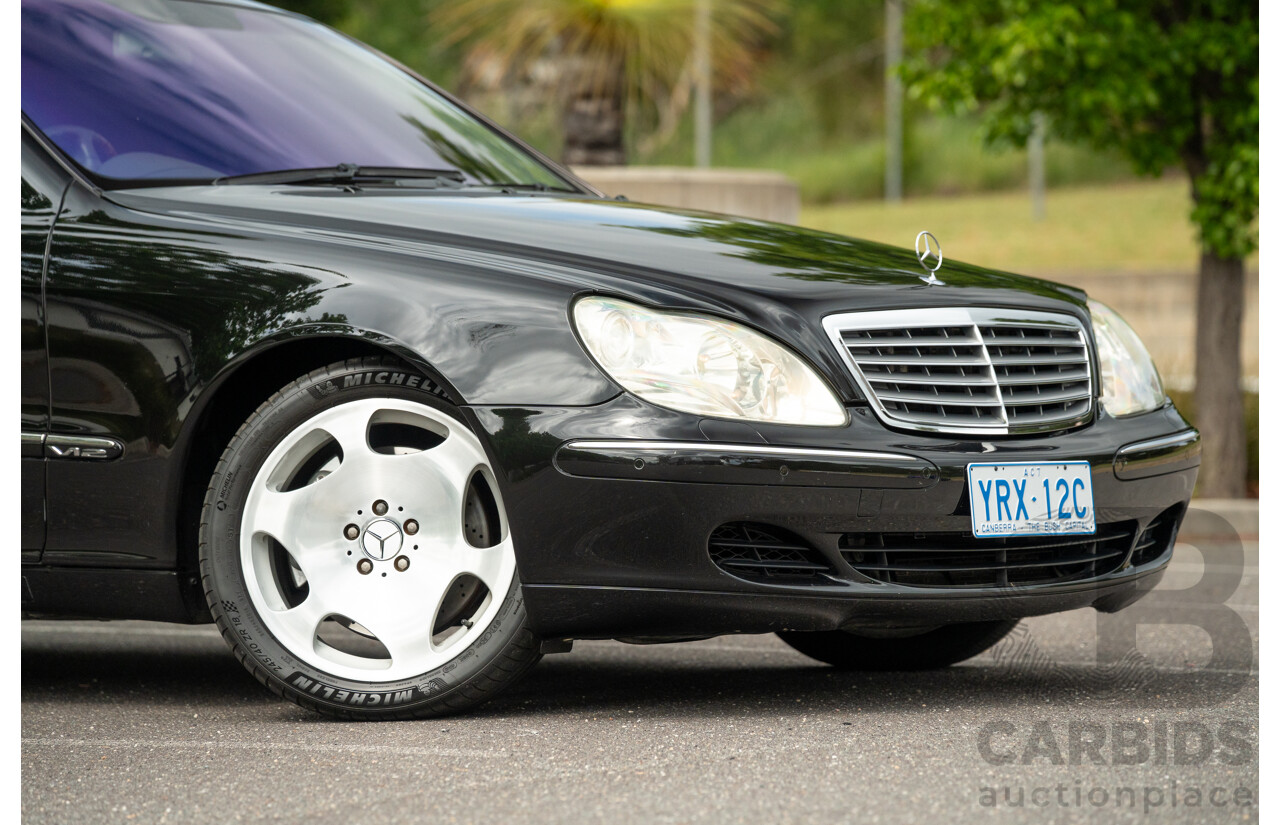 4/2003 Mercedes Benz S600L W220 4d Sedan Obsidian Black Metallic Twin Turbo V12 5.5L