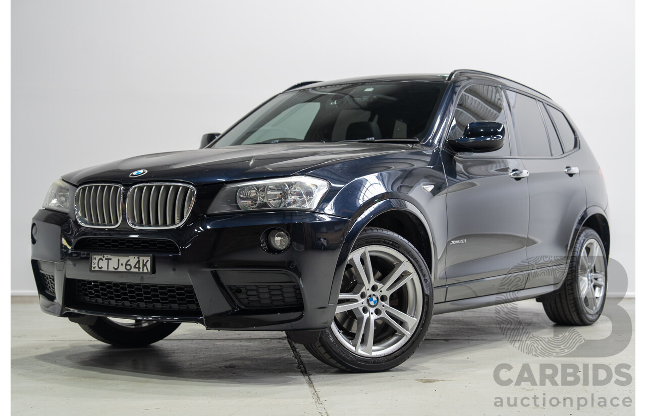 02/2013 BMW X3 xDrive 28i (4WD) F25 4d Wagon Black Turbo 2.0L