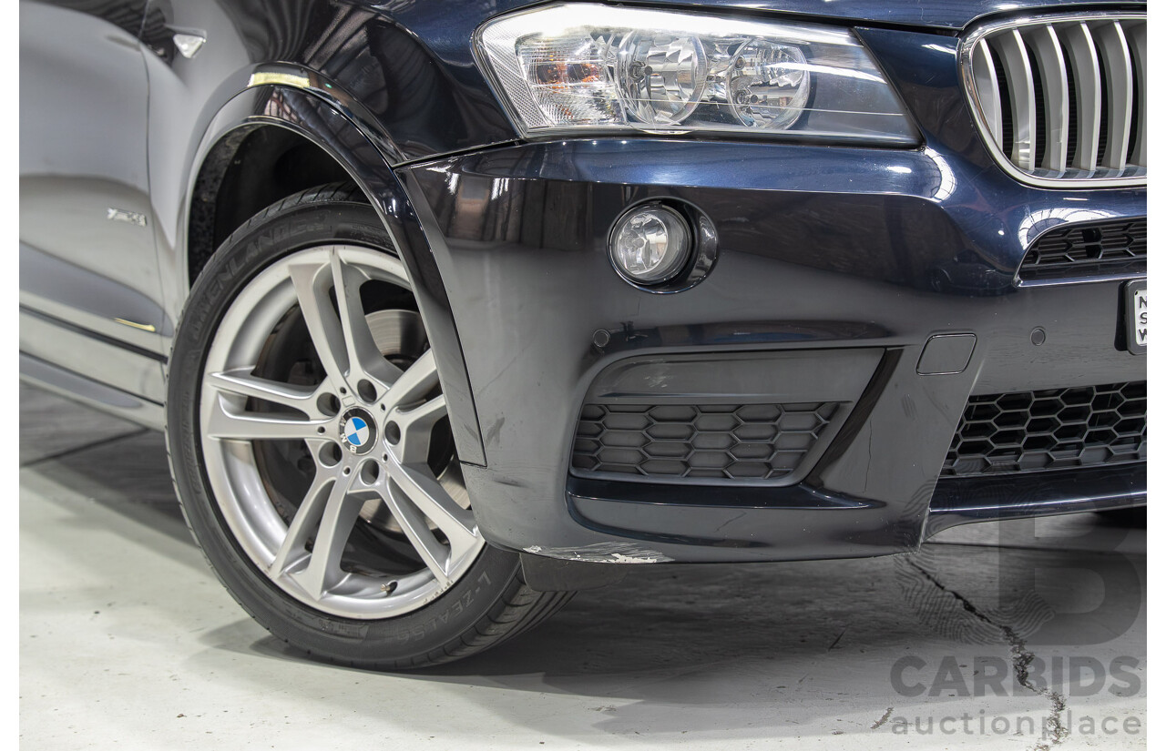 02/2013 BMW X3 xDrive 28i (4WD) F25 4d Wagon Black Turbo 2.0L