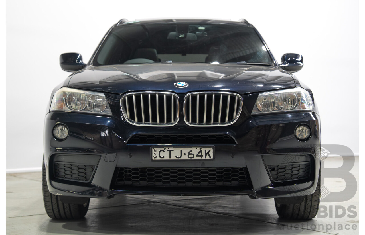 02/2013 BMW X3 xDrive 28i (4WD) F25 4d Wagon Black Turbo 2.0L