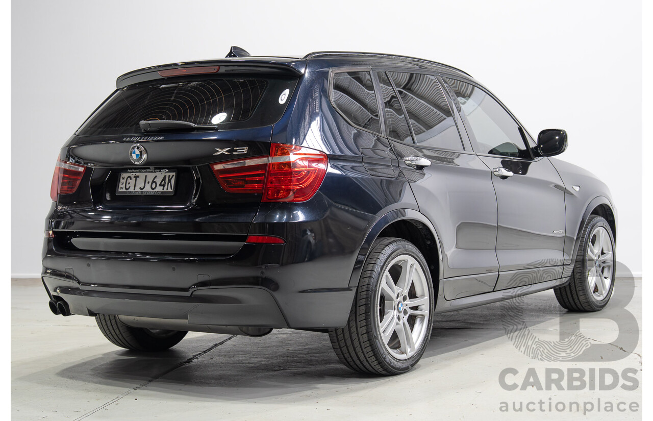02/2013 BMW X3 xDrive 28i (4WD) F25 4d Wagon Black Turbo 2.0L