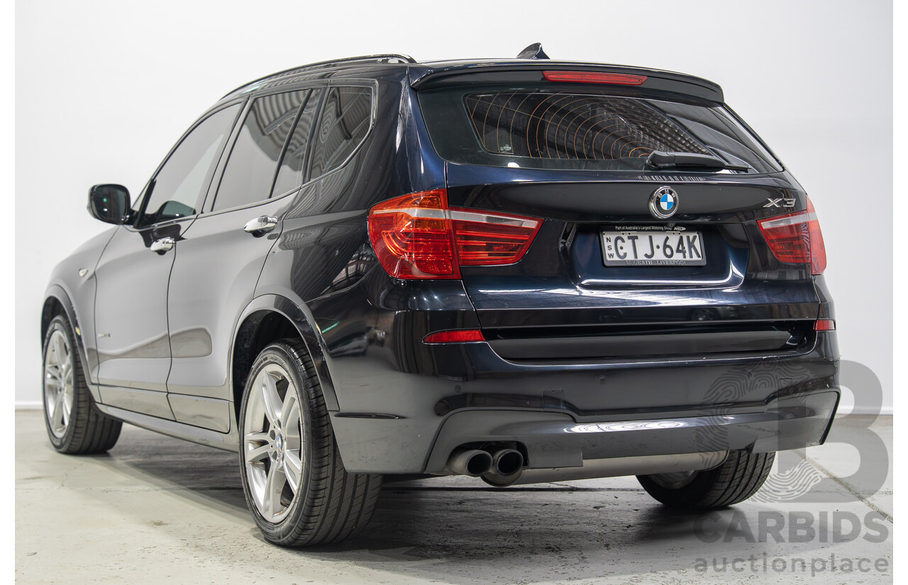 02/2013 BMW X3 xDrive 28i (4WD) F25 4d Wagon Black Turbo 2.0L
