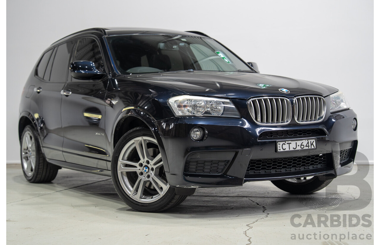 02/2013 BMW X3 xDrive 28i (4WD) F25 4d Wagon Black Turbo 2.0L