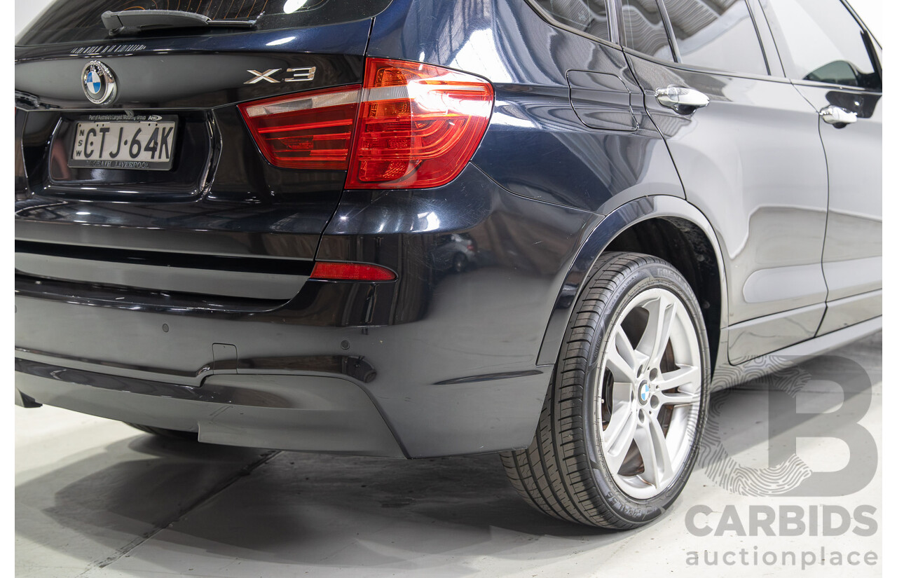 02/2013 BMW X3 xDrive 28i (4WD) F25 4d Wagon Black Turbo 2.0L