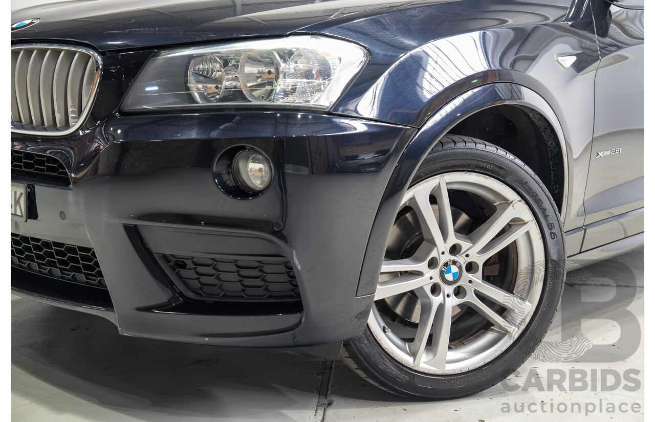 02/2013 BMW X3 xDrive 28i (4WD) F25 4d Wagon Black Turbo 2.0L