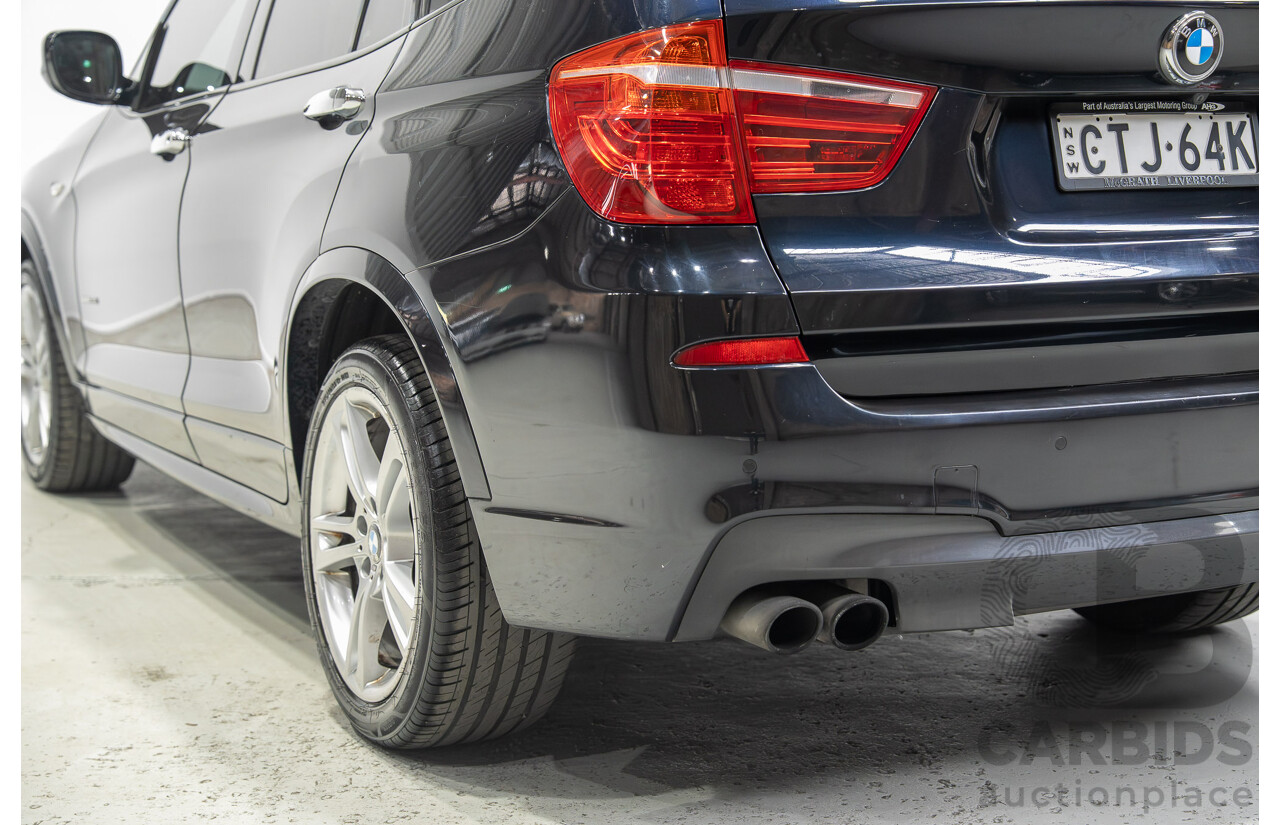 02/2013 BMW X3 xDrive 28i (4WD) F25 4d Wagon Black Turbo 2.0L