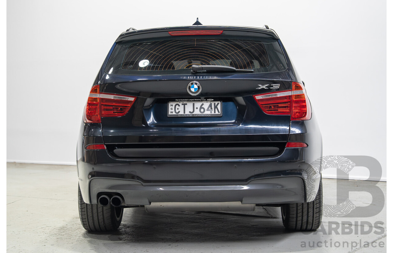 02/2013 BMW X3 xDrive 28i (4WD) F25 4d Wagon Black Turbo 2.0L