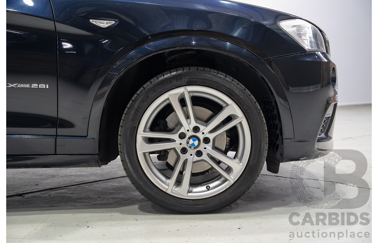 02/2013 BMW X3 xDrive 28i (4WD) F25 4d Wagon Black Turbo 2.0L