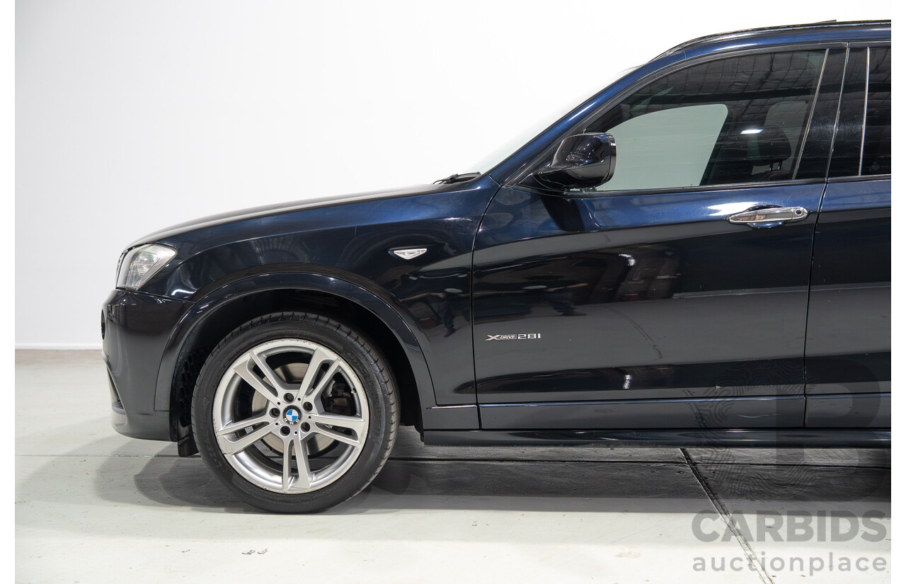 02/2013 BMW X3 xDrive 28i (4WD) F25 4d Wagon Black Turbo 2.0L