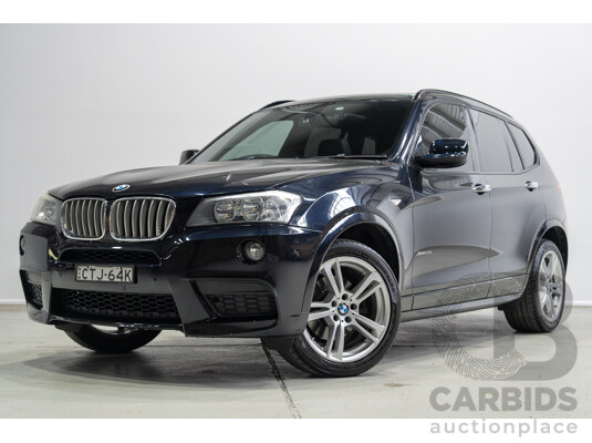 02/2013 BMW X3 xDrive 28i (4WD) F25 4d Wagon Black Turbo 2.0L