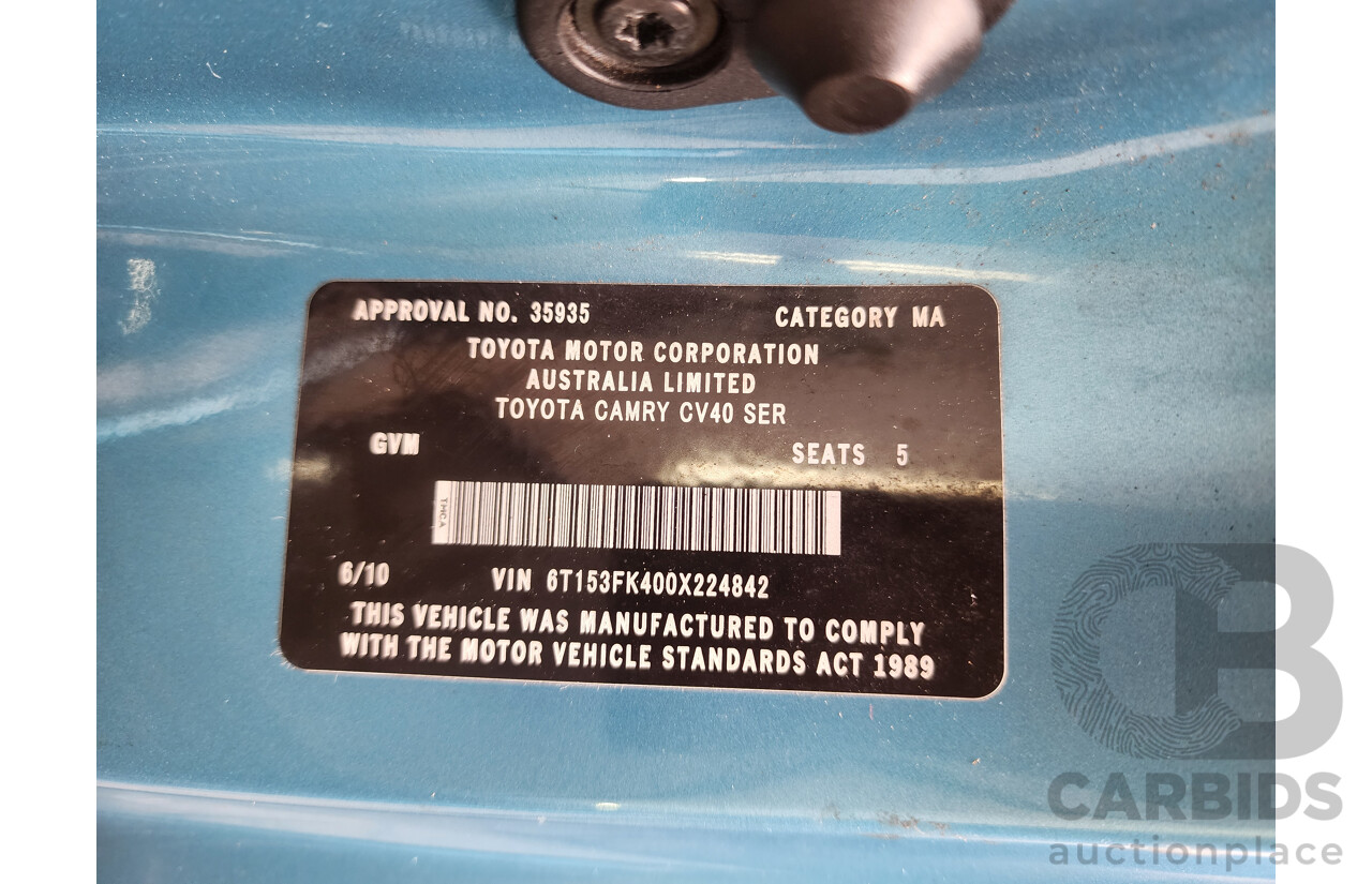 06/2010 Toyota Camry Hybrid AHV40R 4d Sedan Blue 2.4L