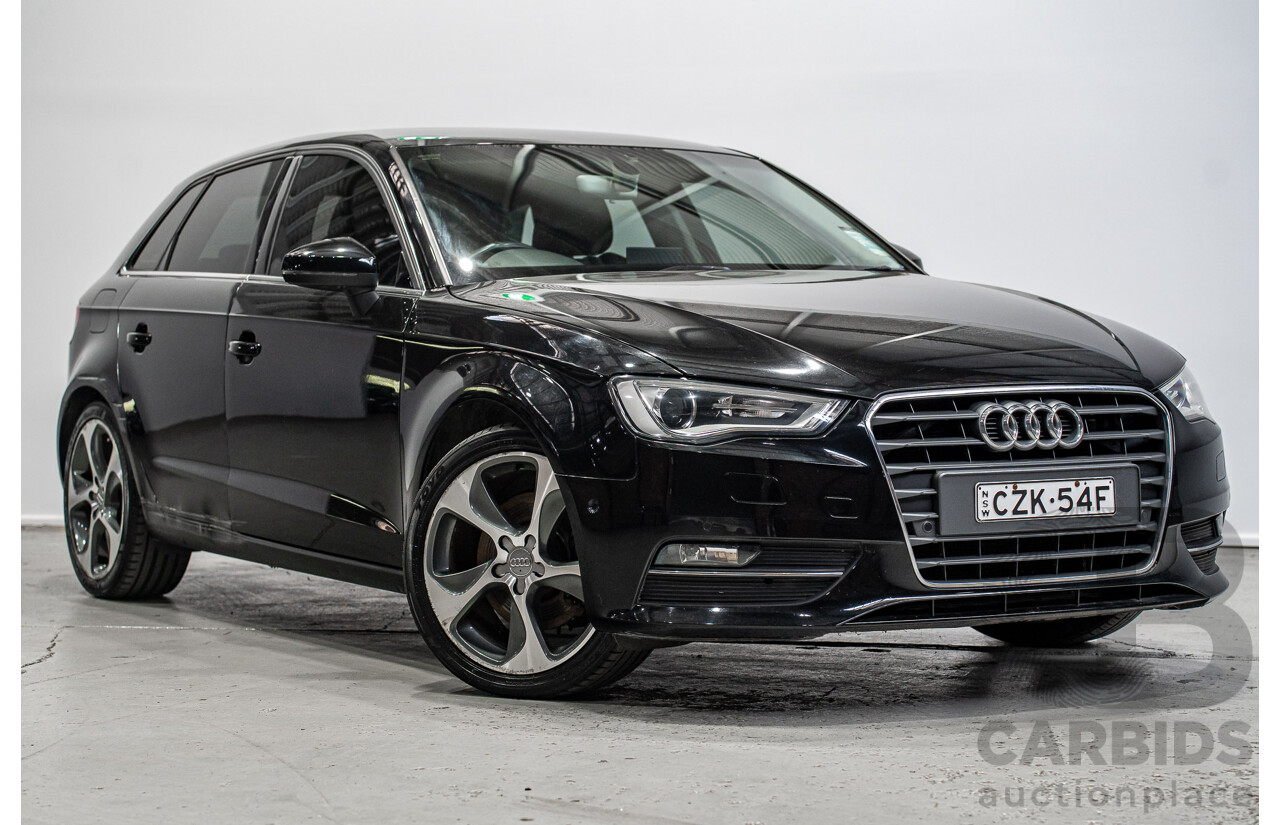12/2015 Audi A3 Sportsback 1.8 TFSI Ambition 8V MY15 5d Hatchback Myth Black Metallic Turbo 1.8L
