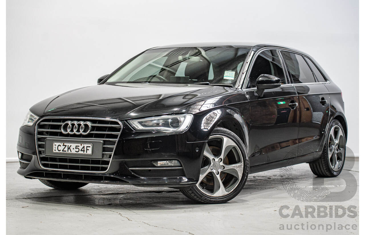 12/2015 Audi A3 Sportsback 1.8 TFSI Ambition 8V MY15 5d Hatchback Myth Black Metallic Turbo 1.8L