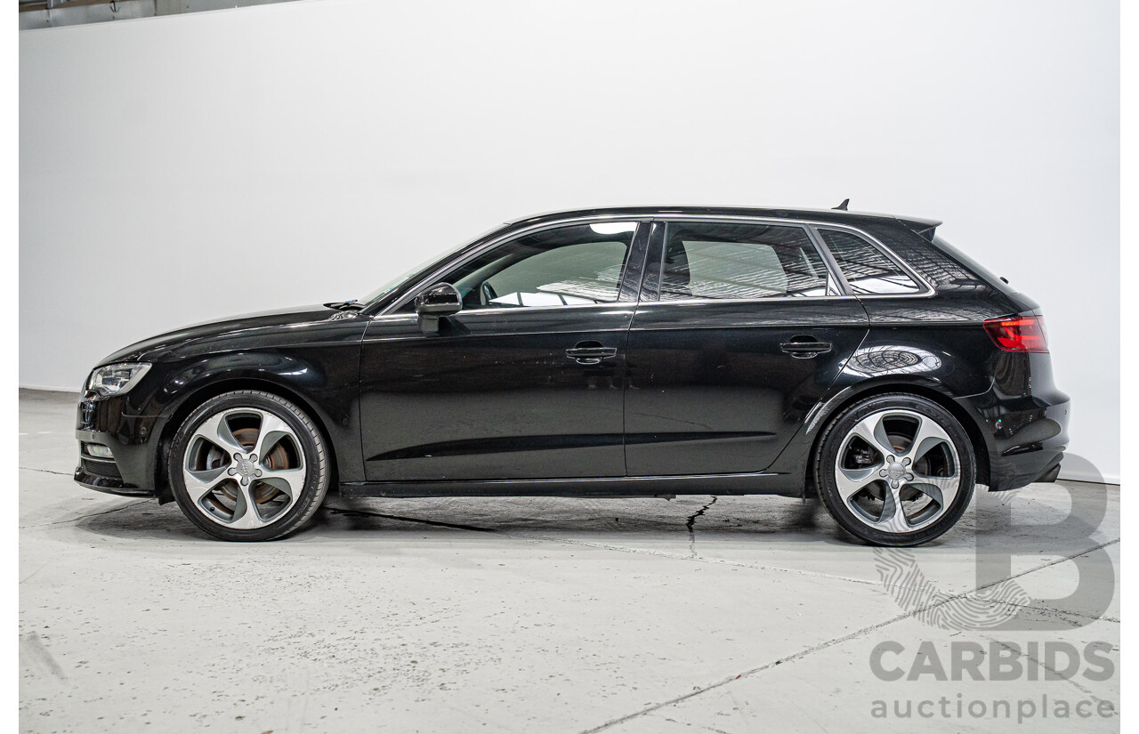 12/2015 Audi A3 Sportsback 1.8 TFSI Ambition 8V MY15 5d Hatchback Myth Black Metallic Turbo 1.8L