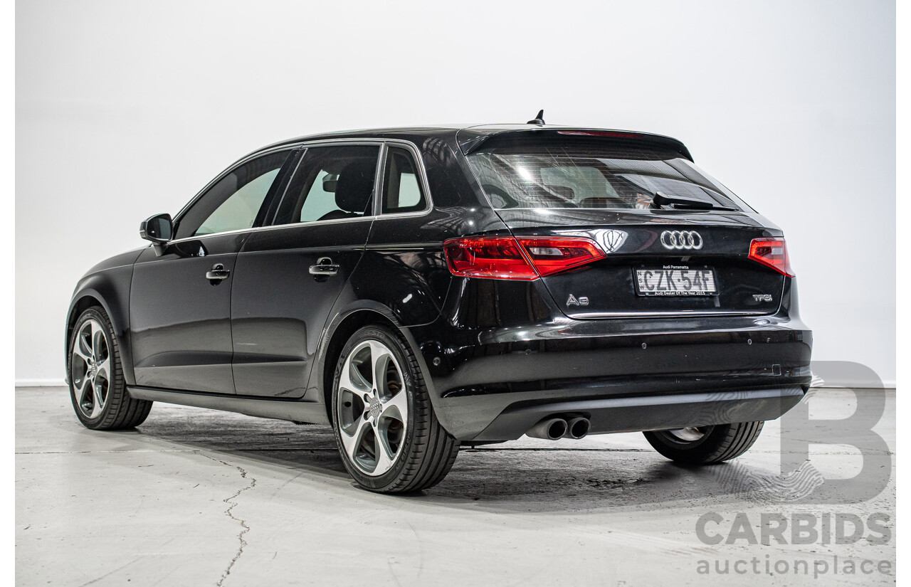 12/2015 Audi A3 Sportsback 1.8 TFSI Ambition 8V MY15 5d Hatchback Myth Black Metallic Turbo 1.8L