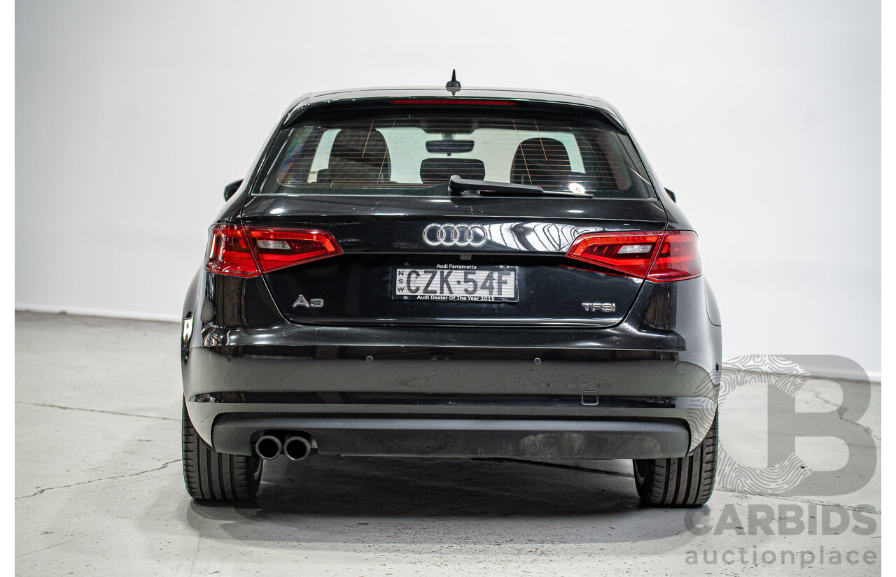 12/2015 Audi A3 Sportsback 1.8 TFSI Ambition 8V MY15 5d Hatchback Myth Black Metallic Turbo 1.8L