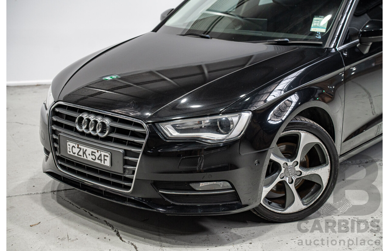 12/2015 Audi A3 Sportsback 1.8 TFSI Ambition 8V MY15 5d Hatchback Myth Black Metallic Turbo 1.8L