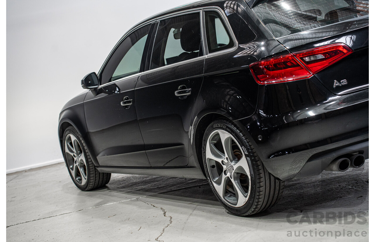 12/2015 Audi A3 Sportsback 1.8 TFSI Ambition 8V MY15 5d Hatchback Myth Black Metallic Turbo 1.8L