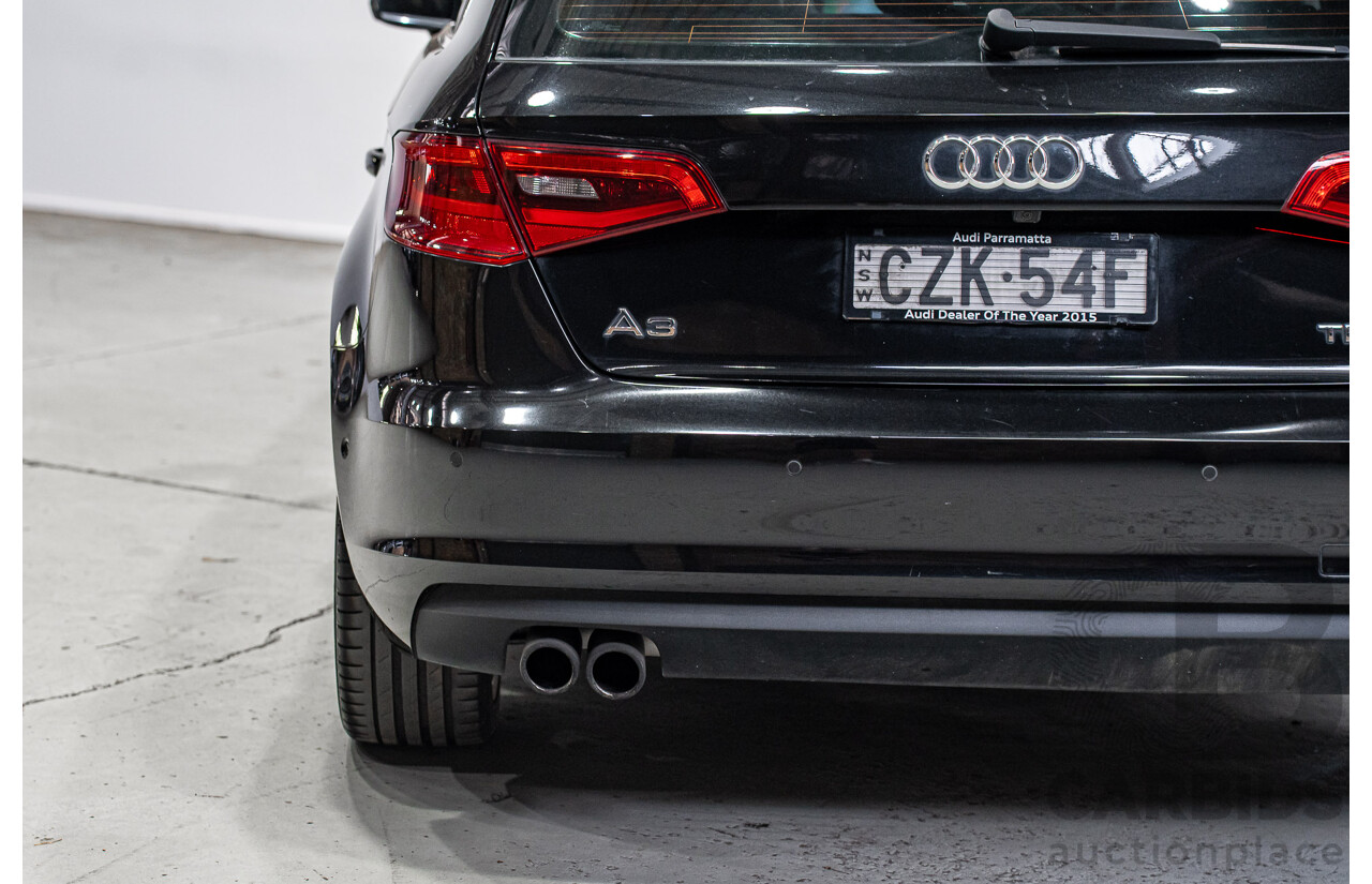 12/2015 Audi A3 Sportsback 1.8 TFSI Ambition 8V MY15 5d Hatchback Myth Black Metallic Turbo 1.8L
