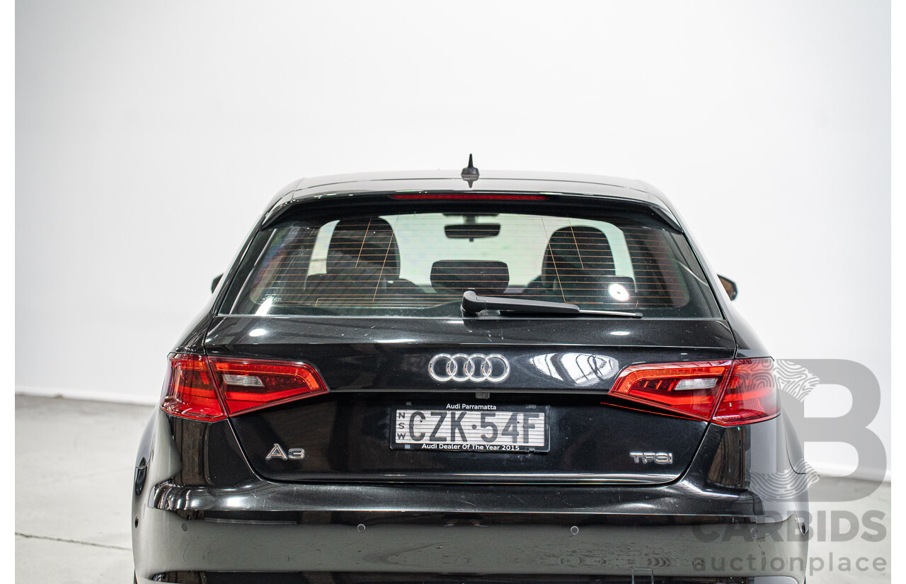 12/2015 Audi A3 Sportsback 1.8 TFSI Ambition 8V MY15 5d Hatchback Myth Black Metallic Turbo 1.8L