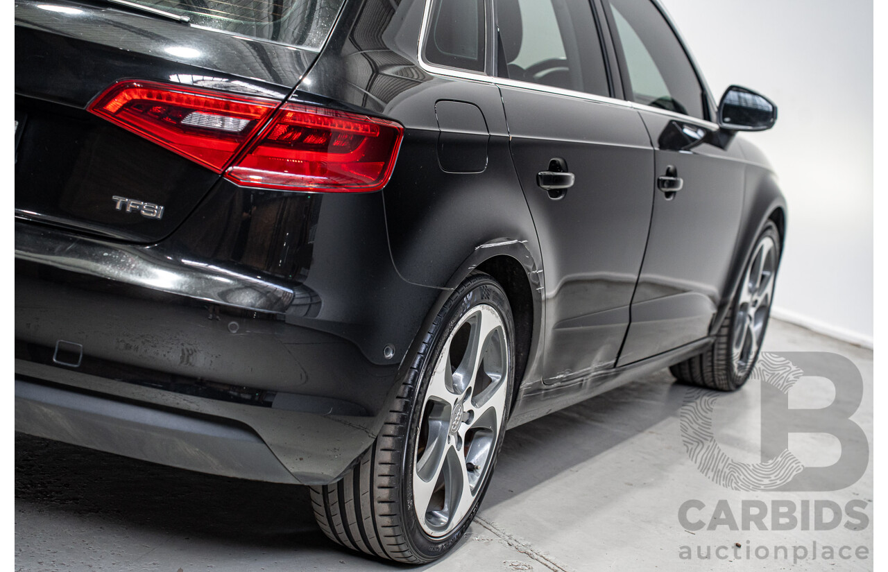 12/2015 Audi A3 Sportsback 1.8 TFSI Ambition 8V MY15 5d Hatchback Myth Black Metallic Turbo 1.8L