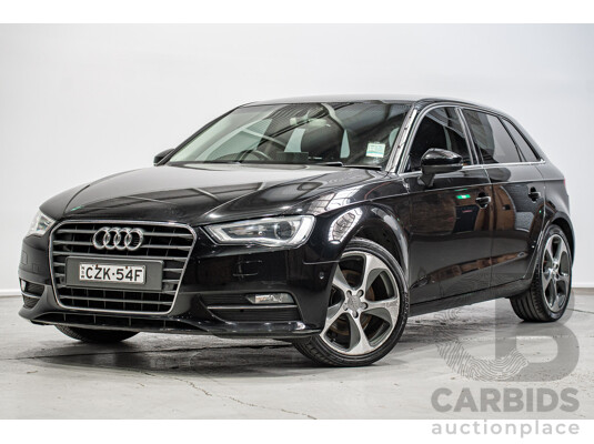 12/2015 Audi A3 Sportsback 1.8 TFSI Ambition 8V MY15 5d Hatchback Myth Black Metallic Turbo 1.8L