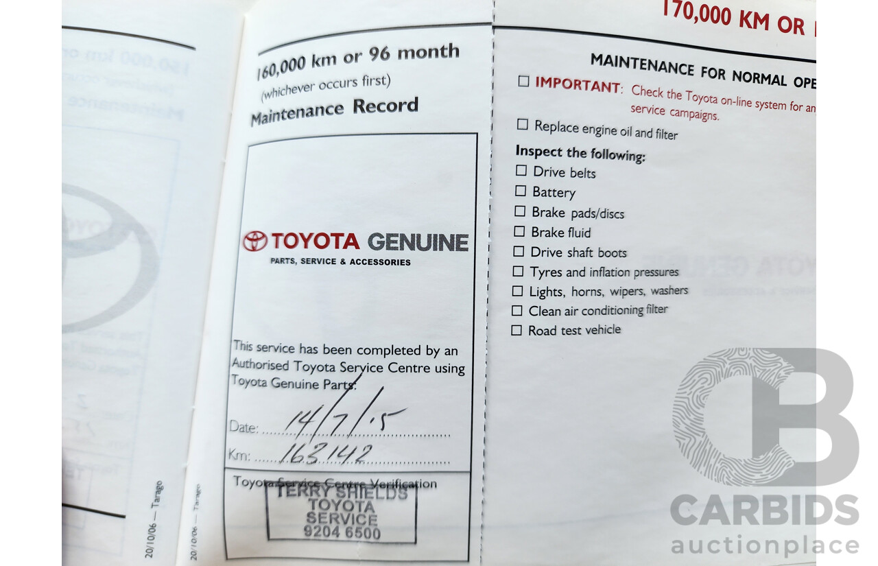 07/2007 Toyota Tarago GLi ACR50R 4d Wagon Blue 2.4L