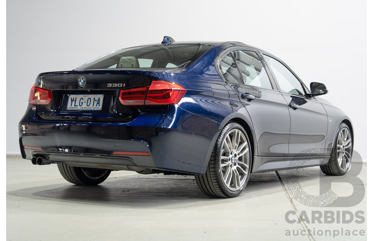 07/2016 BMW 330i M-Sport F30 LCI 4d Sedan Tanzanite Blue Metallic Turbo 2.0L