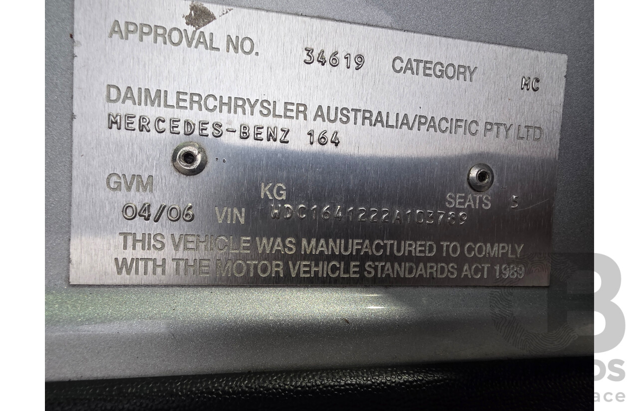 04/2006 Mercedes-Benz Ml 320CDI (4x4) W164 4d Wagon Silver 3.0L