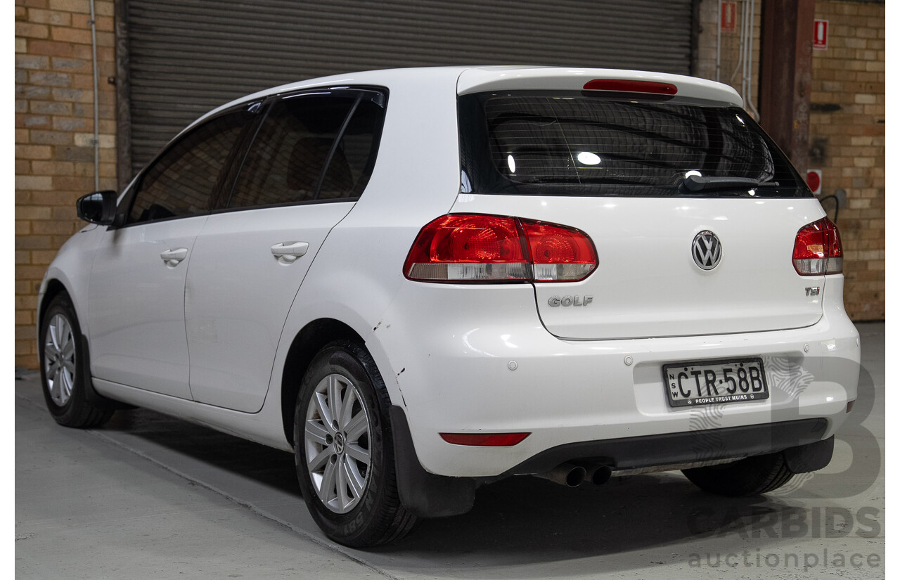 07/2012 Volkswagen Golf 90 TSI Trendline 1K MY13 5d Hatchback White 1.4L
